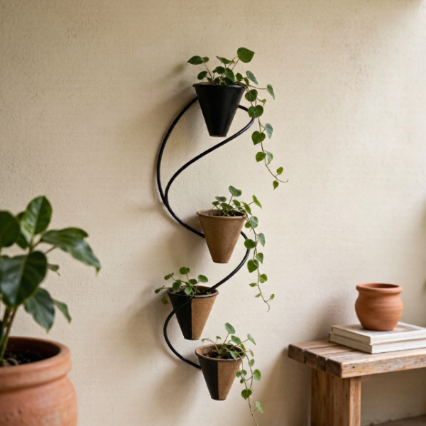 Wall Mounted Spiral Metal Planter